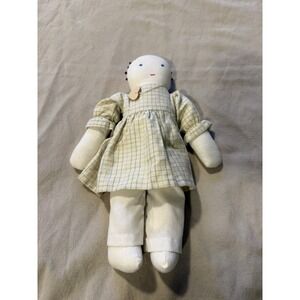 primitive vintage rag dolls handmade Cottage Core Plaid Dress With Bloomers